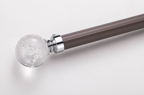 Goede prijs. Aluminum Material Grey Color Modern Design Fancy Curtain Rod With Crystal End Cap Online